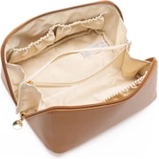 Makeup Bag,Travel Makeup Bag,Large Capacity Travel Cosmetic Bag,Ideal for Beauty Enthusiasts and Travelers,Multifunctional Storage PU Leather Travel Bags,Aesthetic Makeup Bag Brown