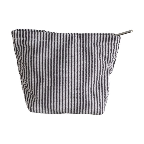 Makeup Bag Travel Toiletry Bag Portable Toiletry Organizer Striped Cosmetic Pouch with Zipper Lightweight Wash Pouch for Women Vacation Gym Camping Home Dorm Hotel Everyday 6.69x5.12x2.17 Inches