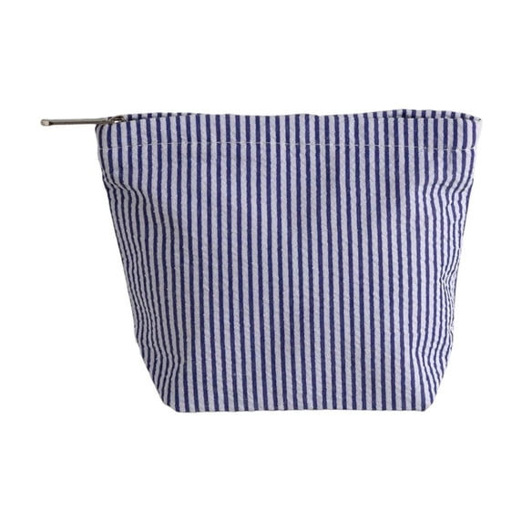 Makeup Bag Travel Toiletry Bag Portable Toiletry Organizer Striped Cosmetic Pouch with Zipper Lightweight Wash Pouch for Women Vacation Gym Camping Home Dorm Hotel Everyday 6.69x5.12x2.17 Inches