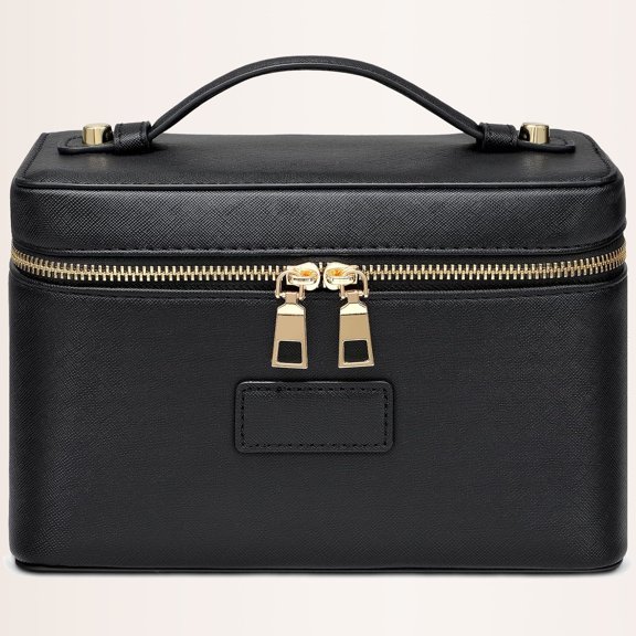 Makeup Bag Vanity Case with Removable Organizer Divider Waterproof Leather Portable Cosmetic Bag Travel Toiletry Bag