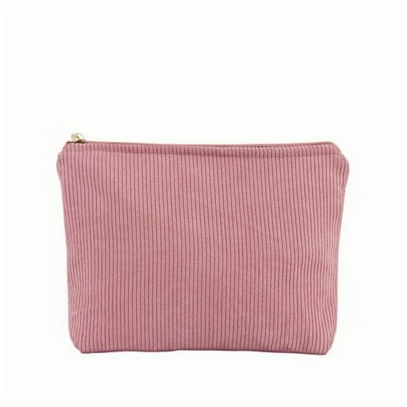 Makeup Bag Velvet Travel Makeup Bag Cosmetic Bag for Women Large Capacity Corduroy Pouch Zipper Canvas Travel Toiletry Purse Make up Organizer Case Accessories Portable Storage Bag