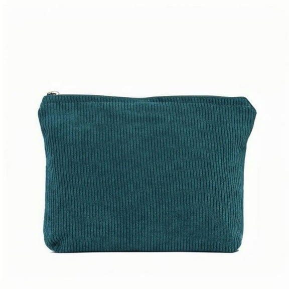 Makeup Bag Velvet Travel Makeup Bag Cosmetic Bag for Women Large Capacity Corduroy Pouch Zipper Canvas Travel Toiletry Purse Make up Organizer Case Accessories Portable Storage Bag
