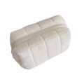 thumbnail image 1 of Makeup Bag, White Checked Fluffy Decompress Puffer Travel Toiletry Bag, 1 Piece Large Capacity Cosmetic Storage Organizer, for Travel Daily Use Makeup Brushes Toiletries Storage, 1 of 9