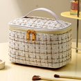Makeup Bag for Women, Large Cosmetic Case Organizer with Makeup Brush ...