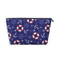 thumbnail image 1 of Makeup Bag - anchor starfish Swim ring Dark Blue Cosmetic Bag Portable Travel Toiletry Bag for Women Small Make Up Organizer Bag Zipper Pouch Travel Essentials, 1 of 8