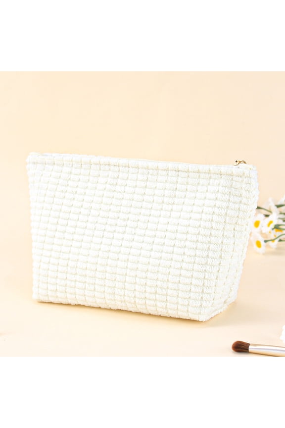 Makeup Bag for Women Corduroy Make Up Bag Travel Bag Large Makeup Bag Cute Makeup Bags Organizer Toiletry Bag Makeup Pouch for Purse
