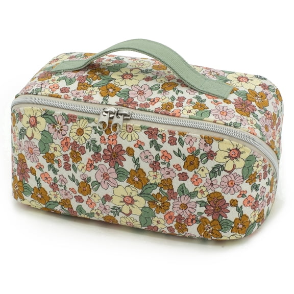 Makeup Bag for Women, Cosmetic Organizer Pouch for travel, Floral