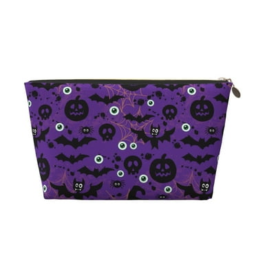 Makeup Bag - spider web halloween bat hat Cosmetic Bag Portable Travel Toiletry Bag for Women Small Make Up Organizer Bag Zipper Pouch Travel Essentials