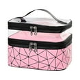 thumbnail image 1 of Makeup Bags Double Layer Travel Storage Cosmetic Cases Make-up Organizer Toiletry Bags Water-resistant for Women Makeup Brush Bag,Pink, 1 of 7