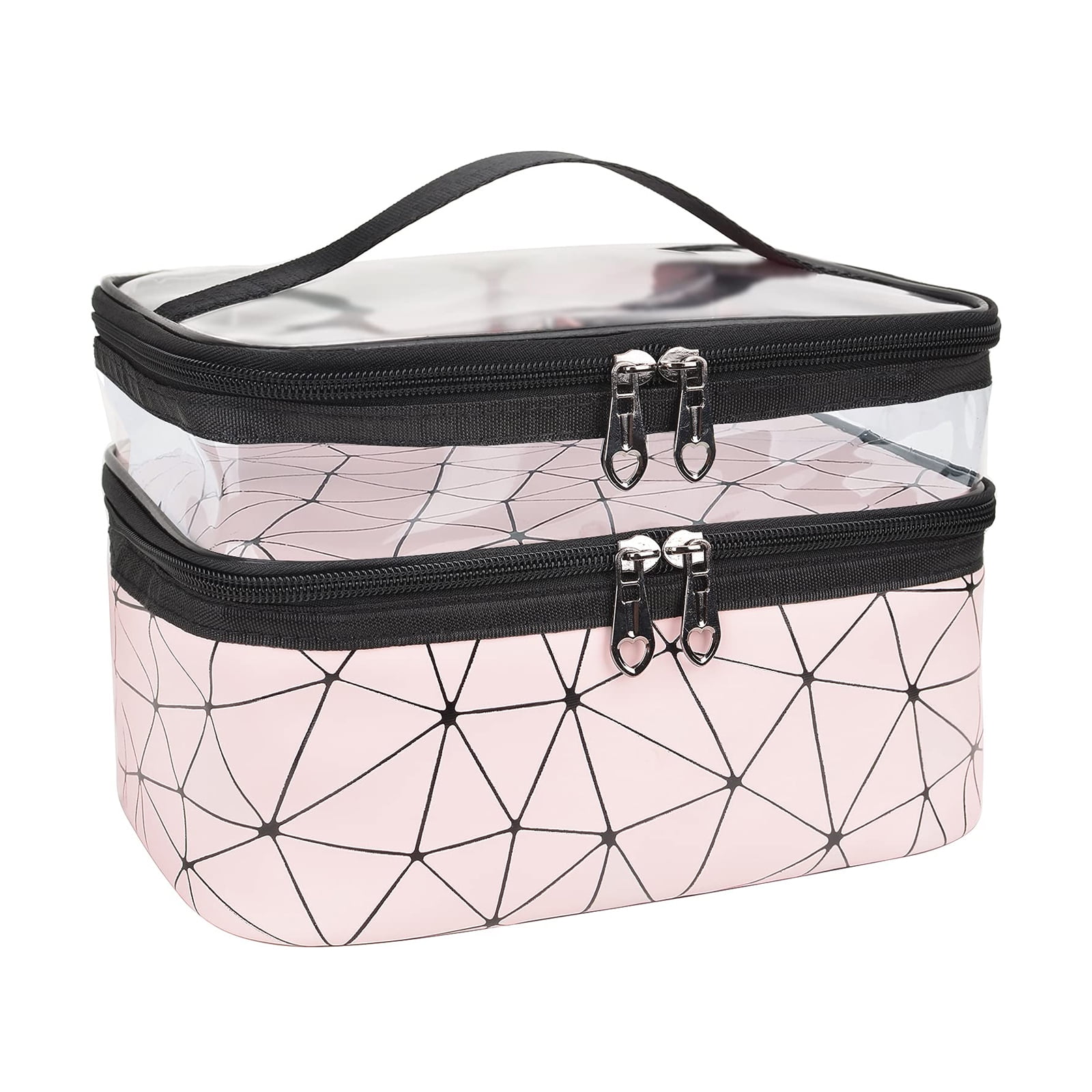 Makeup Bags Double layer Travel Cosmetic Cases Make up Bag Organizer Large Toiletry Bags Large