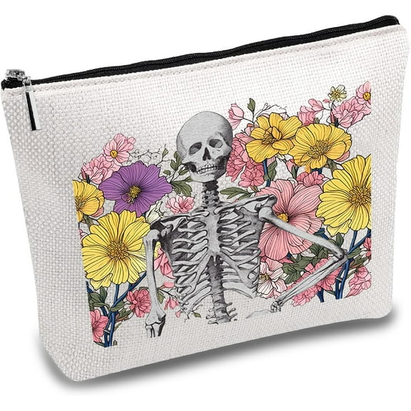 Makeup Bags Flower Cosmetic Bag Polycotton Multi Purpose Pen Case with Metal Zipper Pouches Toiletry Travel Accessories Bag Purse