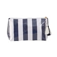 thumbnail image 1 of Makeup Bags for Purse,Small Clear Coated Cosmetic Bags for Women Girls, Waterproof Travel Organizer Zipper Pouch Beach Vacation Essentials (White-Navy), 1 of 4