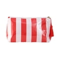 thumbnail image 1 of Makeup Bags for Purse,Small Clear Coated Cosmetic Bags for Women Girls, Waterproof Travel Organizer Zipper Pouch Beach Vacation Essentials (White-Red), 1 of 4