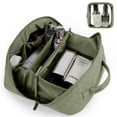 thumbnail image 1 of Gynky Large Travel Makeup Bag for Women - Waterproof Cosmetic Bag, Flat Open Toiletry Bag with Ample Space for Skincare, Brushes & Travel Essentials, Portable Design（Green）, 1 of 7