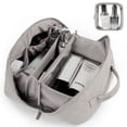 thumbnail image 1 of Gynky Large Travel Makeup Bag for Women - Waterproof Cosmetic Bag, Flat Open Toiletry Bag with Ample Space for Skincare, Brushes & Travel Essentials, Portable Design（Gray）, 1 of 7