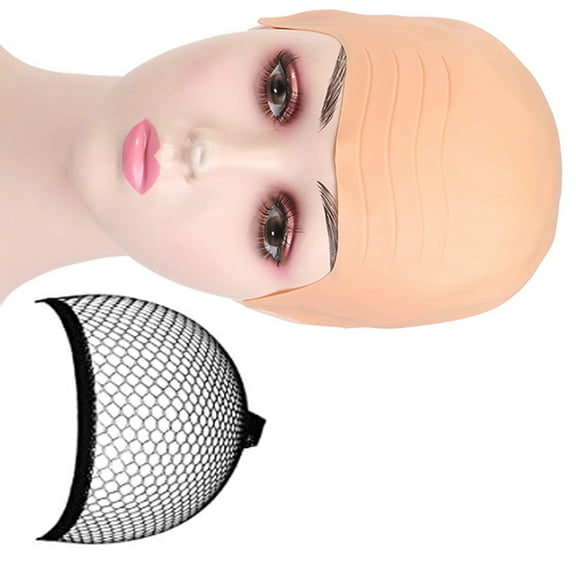 Makeup Bald Head Wigs Caps Fake Bald Wigs Bald Caps for Adults Kids Halloween Cosplay Party Costume Accessories Unisex
