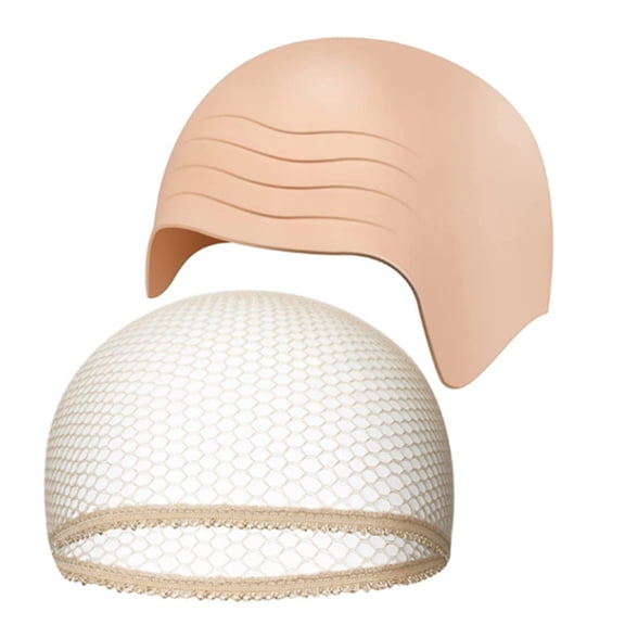 Makeup Bald Head Wigs Caps Fake Bald Wigs Bald Caps for Adults Kids Halloween Cosplay Party Costume Accessories Unisex