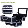 thumbnail image 1 of Makeup Box Train Case Large Storage Capacity Portable Travel Cosmetic Organizer with Compartments and 2-Tier Trays with Mirror, Lockable with Keys - Black, 1 of 9