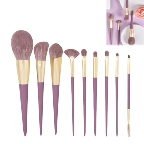 Makeup Brishes | 9 Piece Soft Non Slip Facial Beauty Tool - Brushes for Makeup - for Women Skin Lip Brow Eyebrow Eyelash