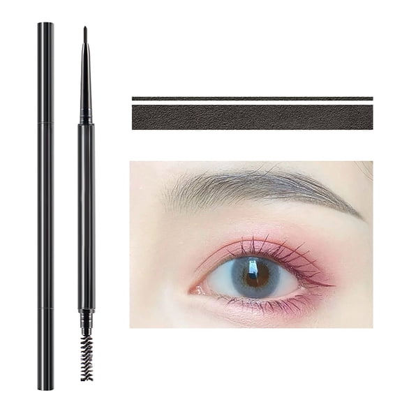 Makeup Brow Pencil Stylist - Waterproof Ultra Fine Mechanical Pencil, Draw Small Brows, Fill Thinner Areas, Retractable Dual-Ended Brow Pencil with Spoolie Brush, Natural Long-Lasting Color, 0.45oz