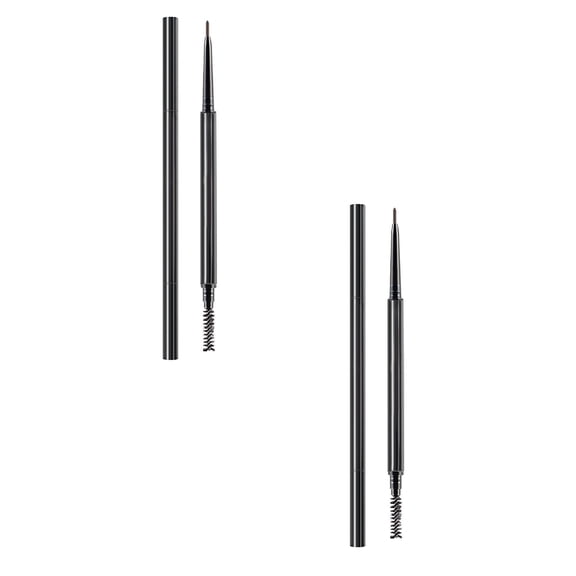 Makeup Brow Pencil Stylist - Waterproof Ultra Fine Mechanical Pencil, Draw Small Brows, Fill Thinner Areas, Retractable Dual-Ended Brow Pencil with Spoolie Brush, Natural Long-Lasting Color, 0.45oz