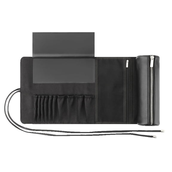 Makeup Brush Bag Travel Makeup Brush Case Makeup Brush Holder Organizer Cosmetic Bag Portable Roll Up Brush Storage Bag for Makeup Brushes and Cosmetic Essentials (Only Bag)