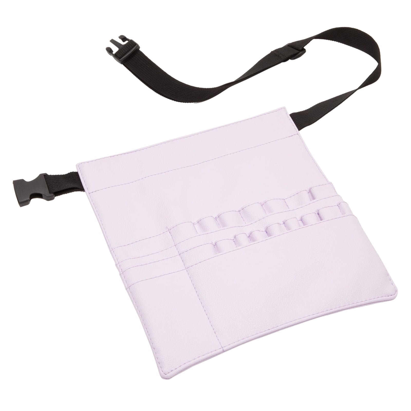 Makeup Brush Belt with 22 Pockets, Light Purple PU Leather (10.2 x 9.7