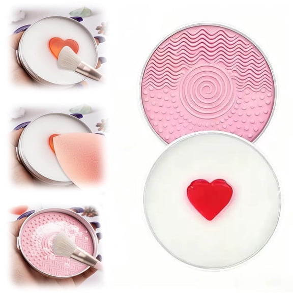 Makeup Brush Cleaning Soap and Pad Set – Solid Cleanser for Makeup Tools with Silicone Cleaning Pad,Effective and Easy to Rinse,Peach Oolong Scent,Travel-Friendly and Mess-Free