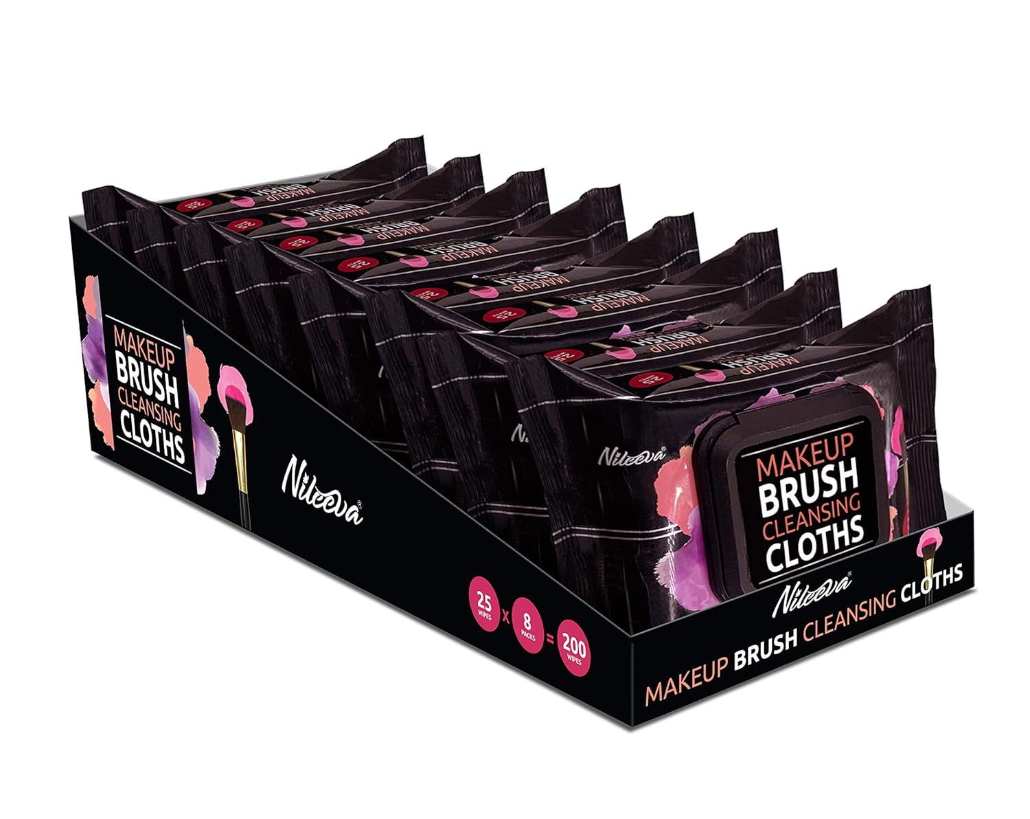 Makeup Brush Cleansing Wipes / Cloths, Quick & Convenient Leaves Your