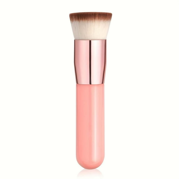 Makeup Brush, Flat Headed Brush, Soft Bristles Seamless Foundation Brush for Face, Durable Long-Lasting Beauty Tool for Cream and Liquid Application, Suitable for Daily Use and Professional Makeup