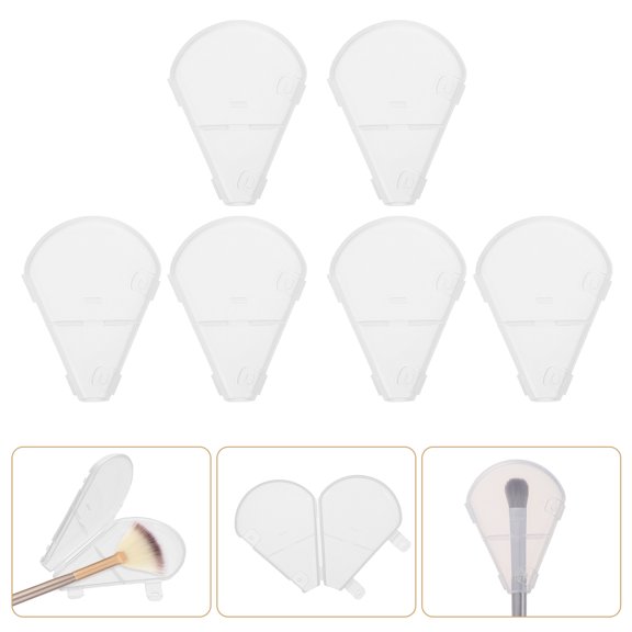PartyKindom 10Pcs Transparent Makeup Brush Covers for Home Use Protective Lid for Fan and Small Brushes