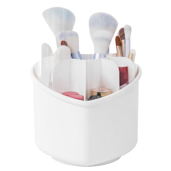 Makeup Brush Holder,360 Rotating Acrylic Makeup Brush with Lid Makeup Storage Container Pen Holder