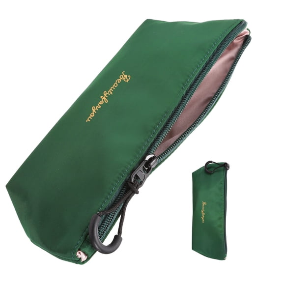 Makeup Brush Holder Bags, Small Travel Make Up Brush Cosmetics Pouch Pencil Organizer Bag for Home Office Travel Organization, Green