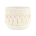 thumbnail image 1 of Makeup Brush Holder Boho Mini Storage Basket Set of 1, 4.7 x 3.9 Inch X-Small Woven Rope Organizer for Comb Pens Tiny Succulents, Bedroom Vanity Living Room Bathroom Dorm Office Decor, 1 of 3