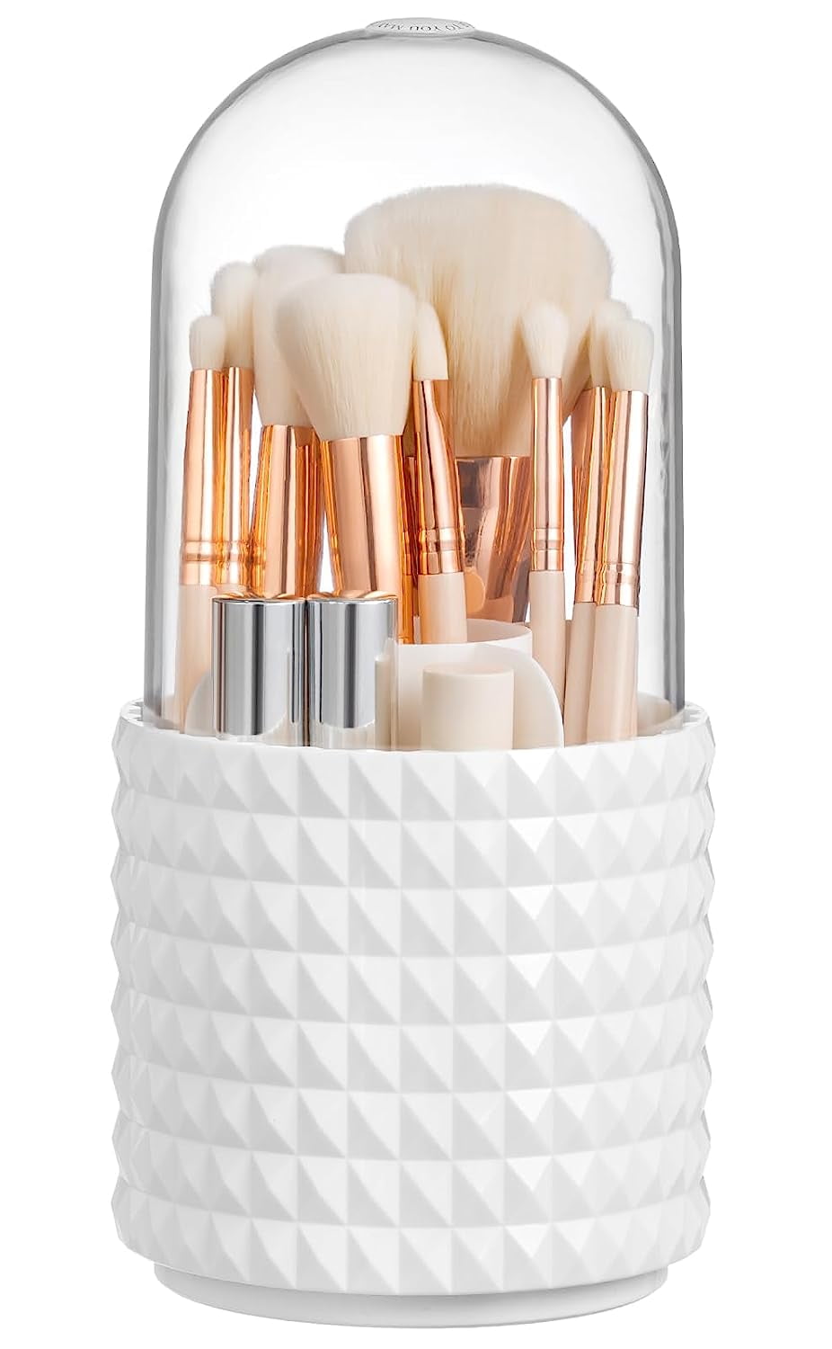 Makeup Brush Holder, Dustproof 360 Rotating Cosmetics Make up Brush