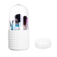 thumbnail image 1 of Makeup Brush Holder Organizer with Clear Acrylic Cover, Rotating Dustproof Make Up Brushes Container, For Vanity Desktop Bathroom Countertop（Comes with Powder puff box）, 1 of 8
