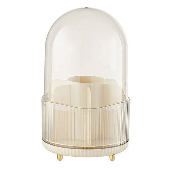 Makeup Brush Holder Organizer with Lid, 360Rotating Makeup Brush Organizer,7 Slot Makeup Organizer for V