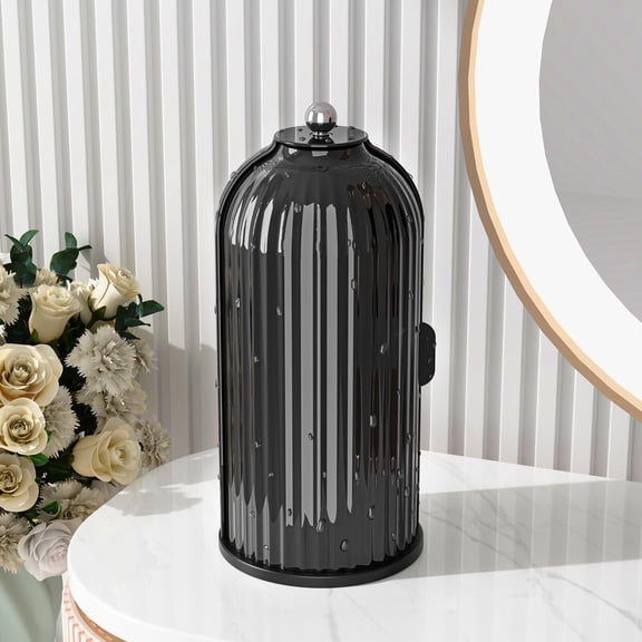 Makeup Brush Holder with Lid Cosmetic Tools Organizer 360 Rotating Waterproof Dustproof Beauty Brushes Storage for Vanity, All Green