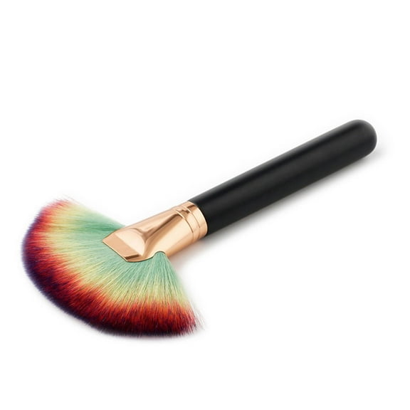 Makeup Brush Large Fan Shaped Goat Hair Facial Foundation Tool for Application and Blending Makeup
