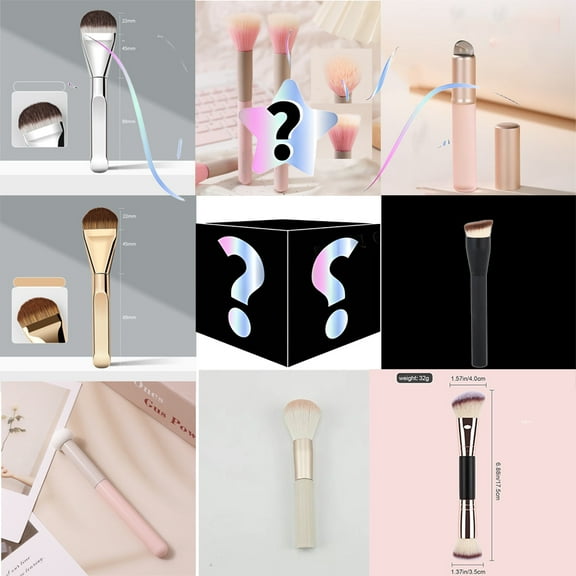 Makeup Brush Mystery Box 1 in 8 Chance Professional Brush Collection Pink Mushroom Concealer Foundation Travel Beauty Halloween Christmas Gifts