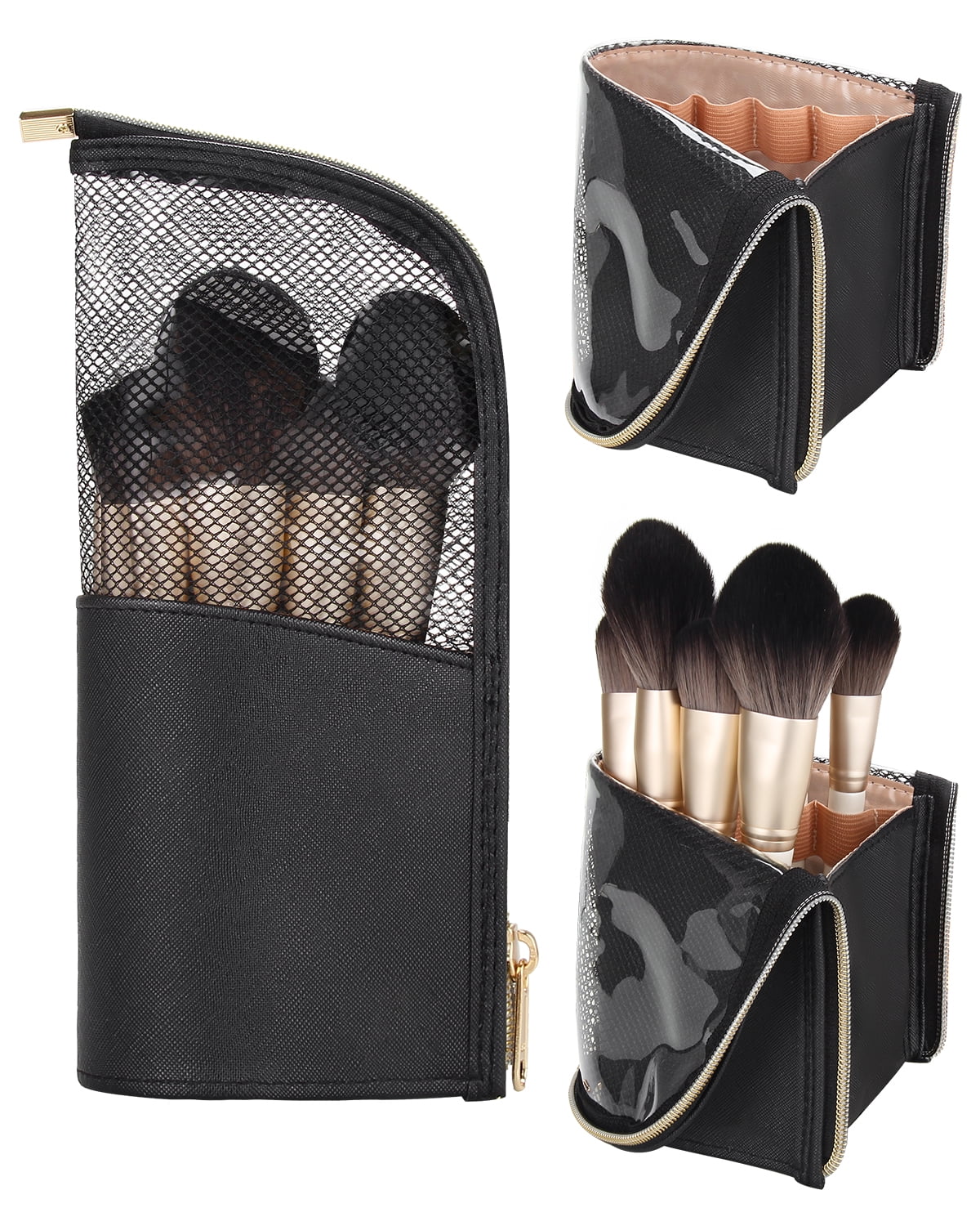 Makeup Brush Organzier Bag,High Capacity Portable StandUp Makeup Brush