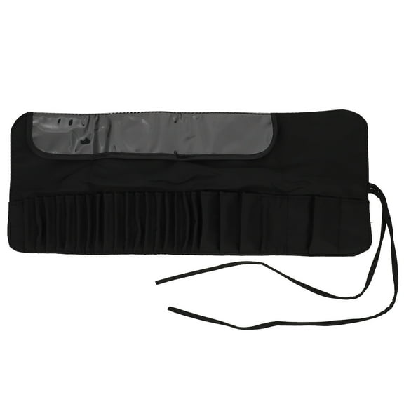 VORCOOL Makeup Brush Organizer Black Lightweight Rolling Pouch for Travel and Home Use