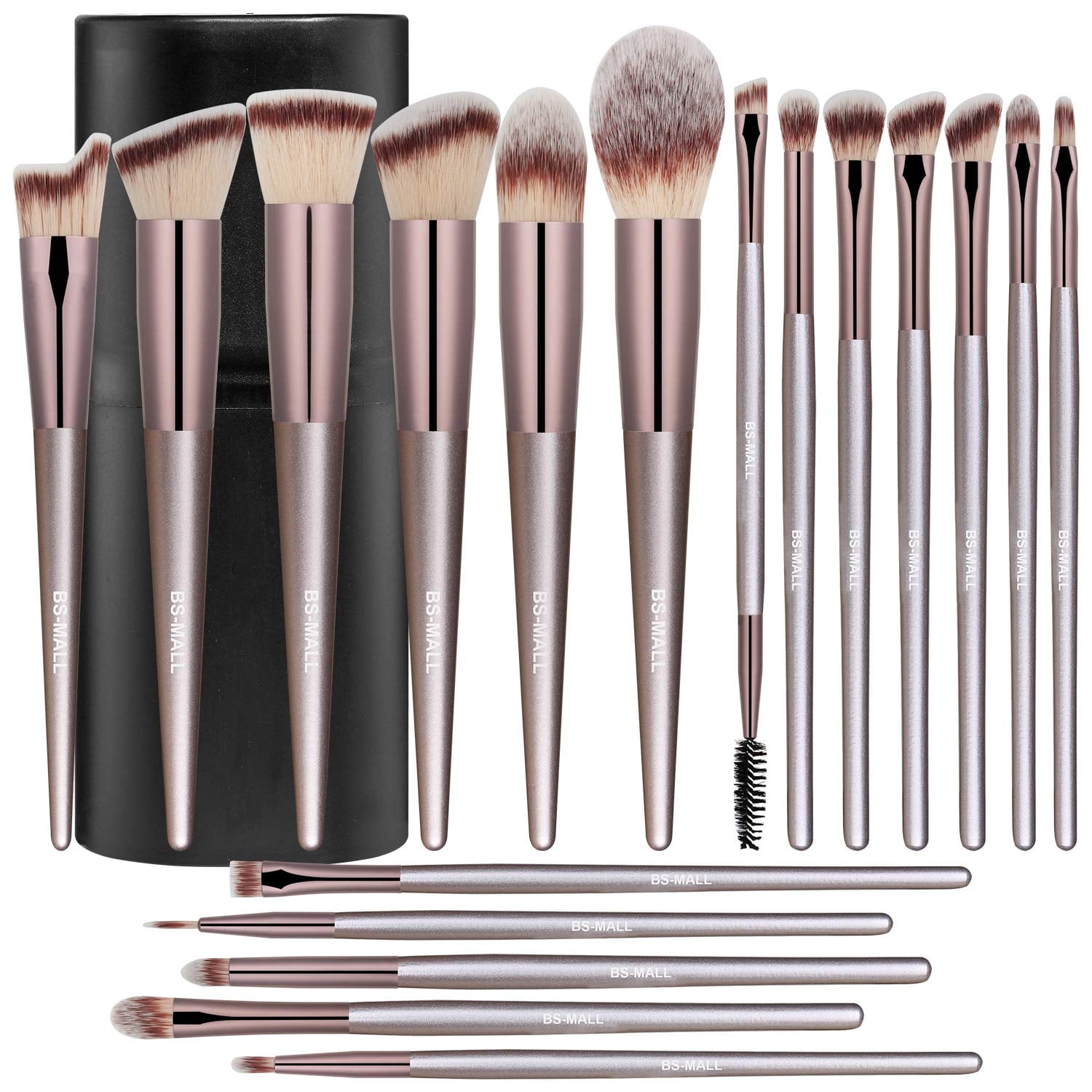 BESTOPE Premium Synthetic Foundation Brush Blending Face Powder Blush  Concealers Eye Shadows Makeup Brushes Kit, Rose Golden, 16 Pieces