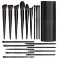 thumbnail image 1 of Makeup Brush Set 18 Pcs Premium Synthetic Foundation Powder Concealers Eye shadows Blush Makeup Brushes with black case (C-Black）, 1 of 11