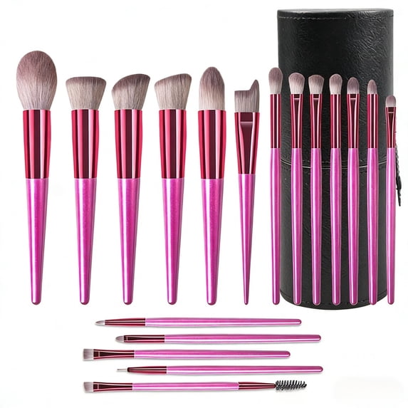 Makeup Brush Set 18 Pcs Premium Synthetic Foundation Powder Concealers Eye shadows Blush Makeup Brushes with black case