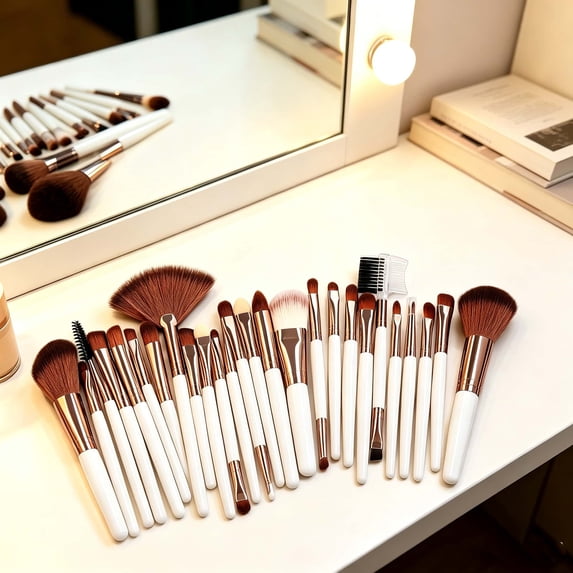 25 Pcs Makeup Brushes Set for Eye and Face, Soft Makeup Brush and Eyeshadow Brush