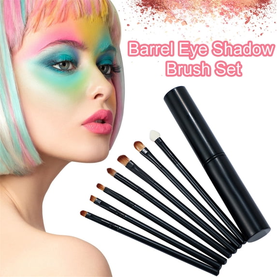 Makeup Brush Set 7PC - Portable Foundation Eyeshadow Brush Kit, Make Up Brushes & Tools, Small Cosmetic Brush Set, Professional Make Up Brush Set, Beauty Tools for Women, Travel Ready