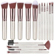 Makeup Brush Set, BESTOPE 16PCS Makeup Brushes Premium Synthetic Foundation Kabuki Blush Concealer Eye Shadow Bronzer Contour Brushes Set for Buffing Stippling Blending (Champagne Gold)