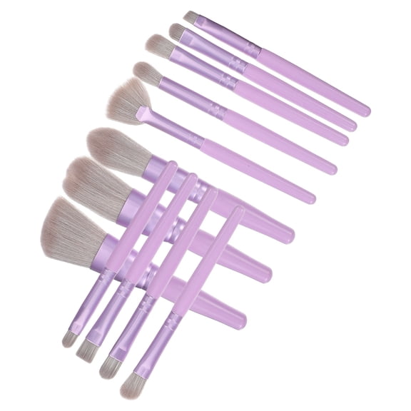 Makeup Brush Set Brushes for Travel Girl Wooden Handle Purple Nylon Plastic Miss