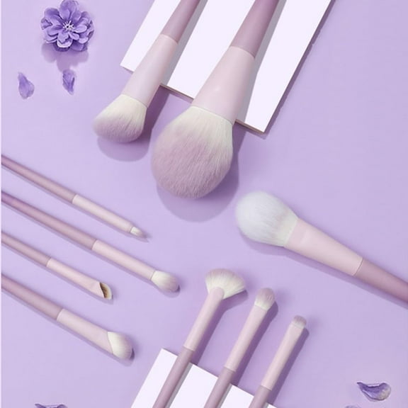 Makeup Brush Set for Women Including 10PCS Purple Cosmetic Brushes withSoft Powder Blush Concealer